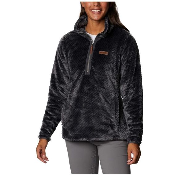 SOLD Columbia Fire Side Gray Super Warm Cozy Sherpa 1/4 Zip Pullover Jacket SZ M - Picture 2 of 12